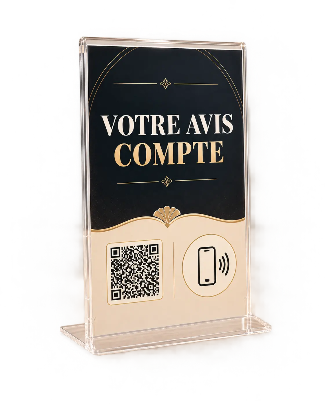 Présentoir personnalisé en plastique transparent